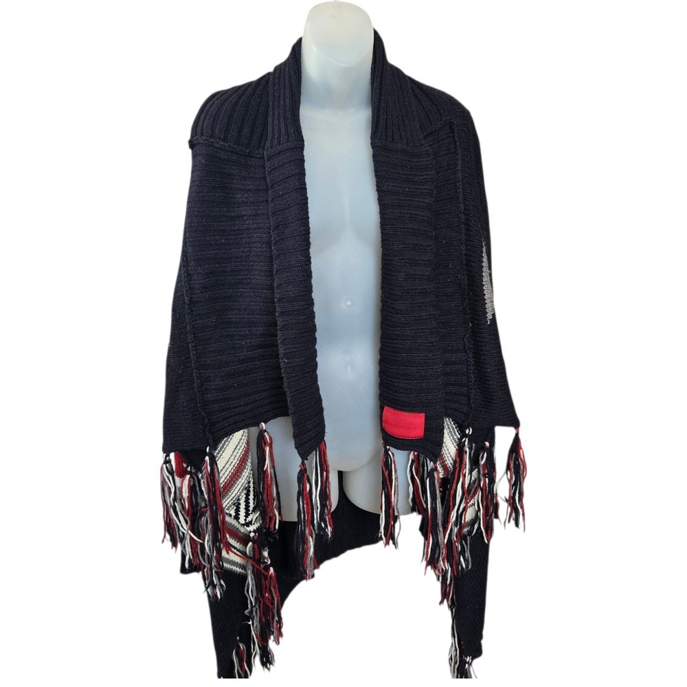 Superdry Womens Southwestern Fringe Cardigan Size Medium Festival Boho Shawl
